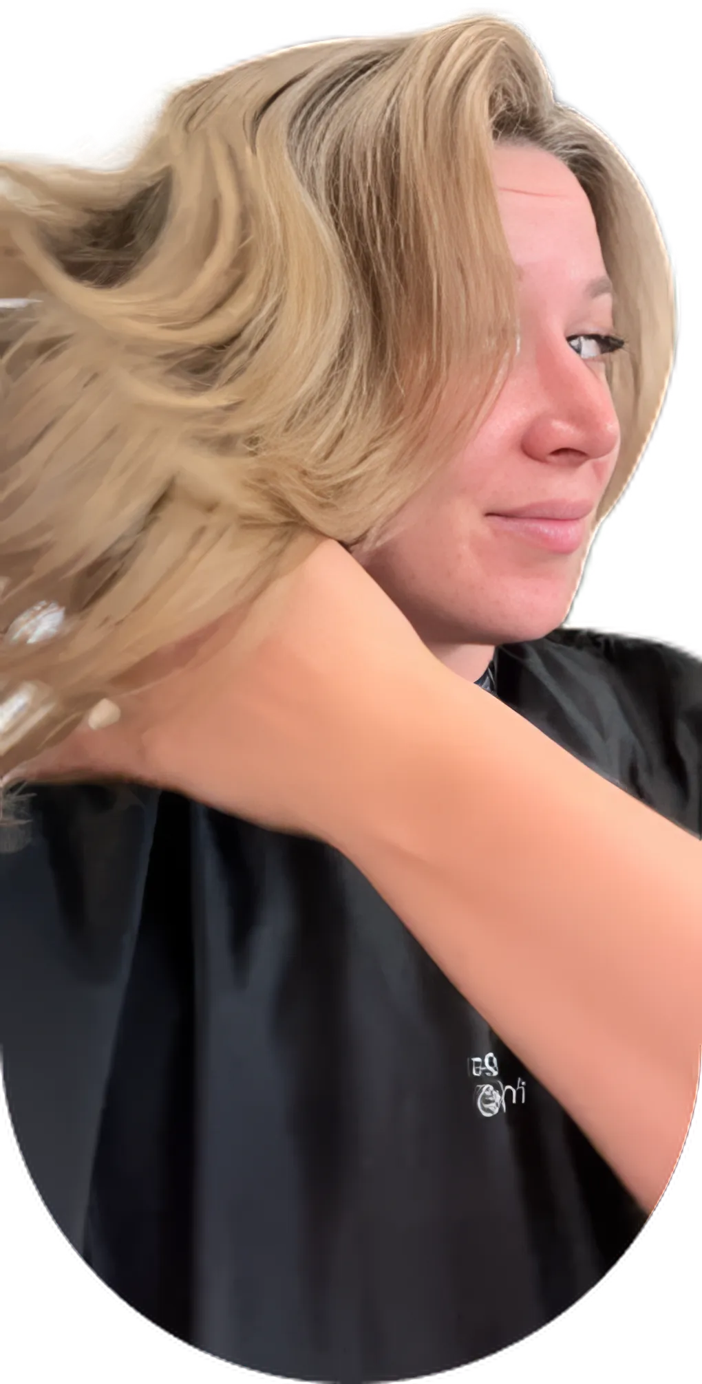 Hair transformation swoosh view